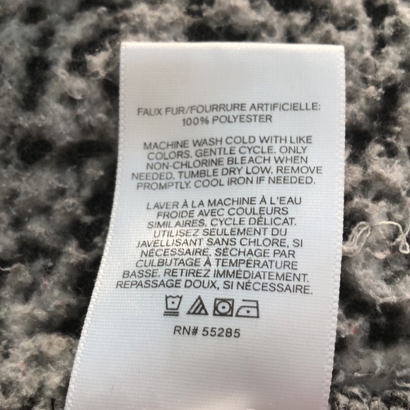 “Express” One Eleven, Black/grey Sherpa, cropped zip front jacket, junior sz L - Picture 4 of 11